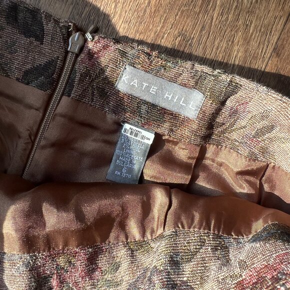 Vintage 90s Karen Hill Tapestry Style Modest Skirt - Size 6 - Picture 2 of 7